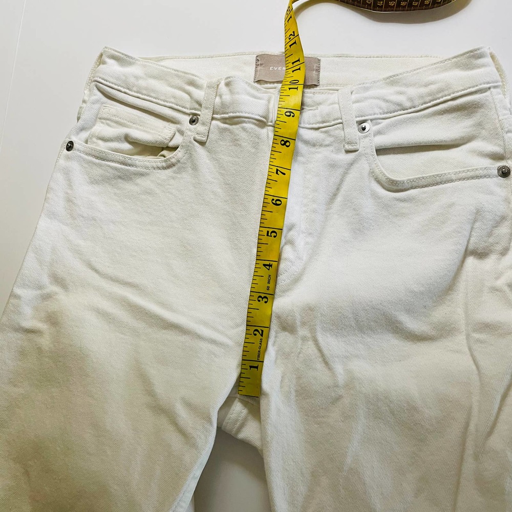 Everlane Crop Kick Flare Raw Hem Jeans White 27 - Picture 8 of 10